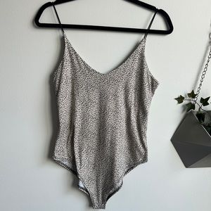Gaze Cheetah Body Suit. Tank Top Spaghetti Strap. Leopard Body Suit